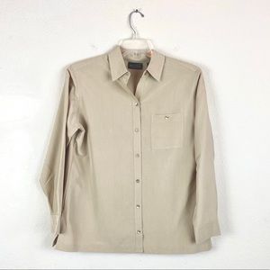 New York & Company Top Beige Button Down